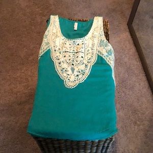 Turquoise Lace Blouse